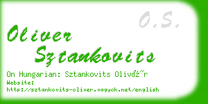 oliver sztankovits business card